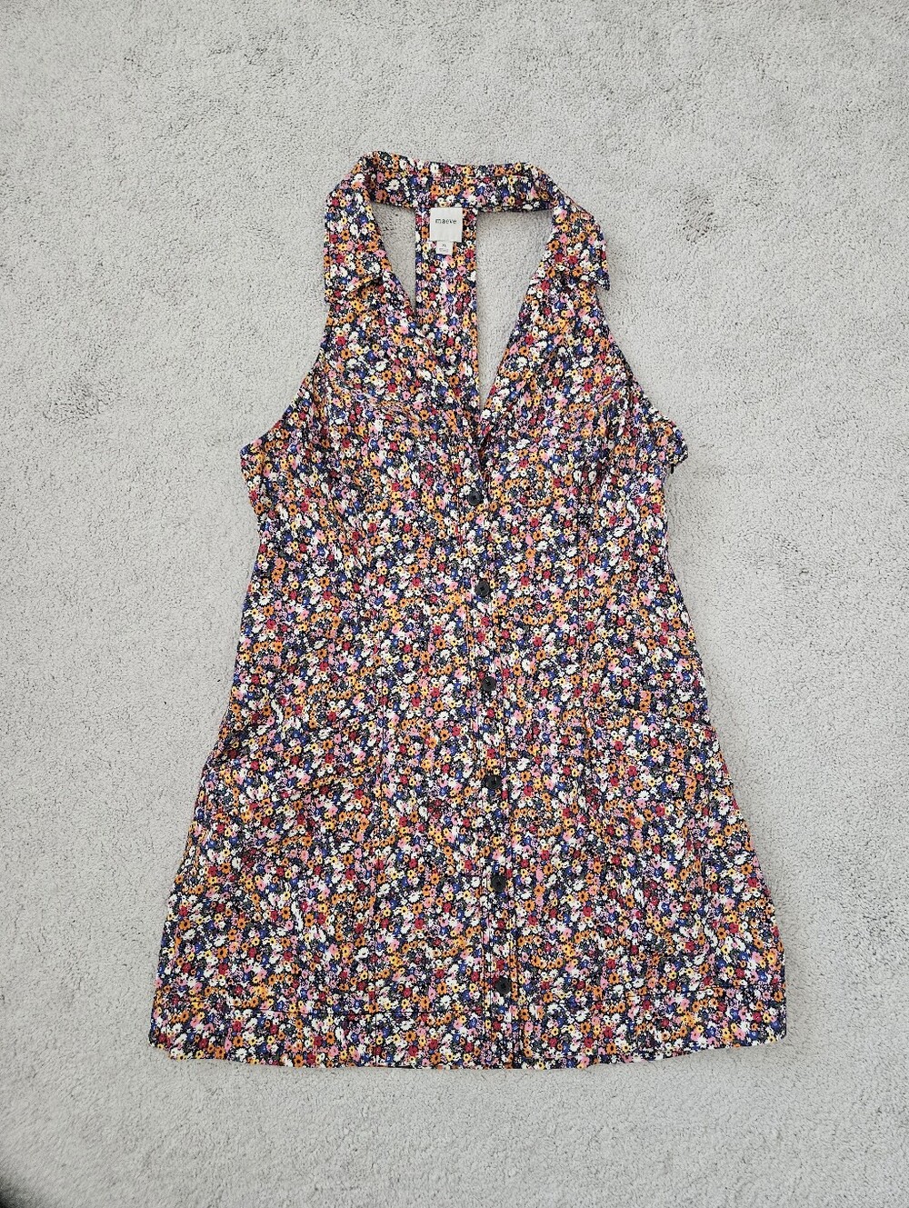 Maeve Anthropologie | Sleeveless T-Back Blazer Mini Dress Multi Floral Women XL - Picture 4 of 9